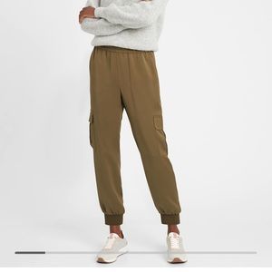 Olive Green Banana Republic Satin Cargo Jogger- L